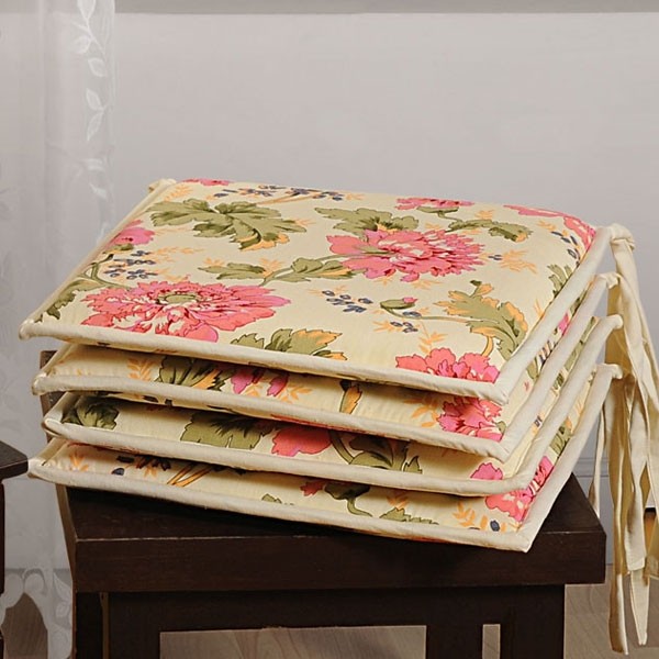 Creamy Floral Chair Pads- CPD01- 3612
