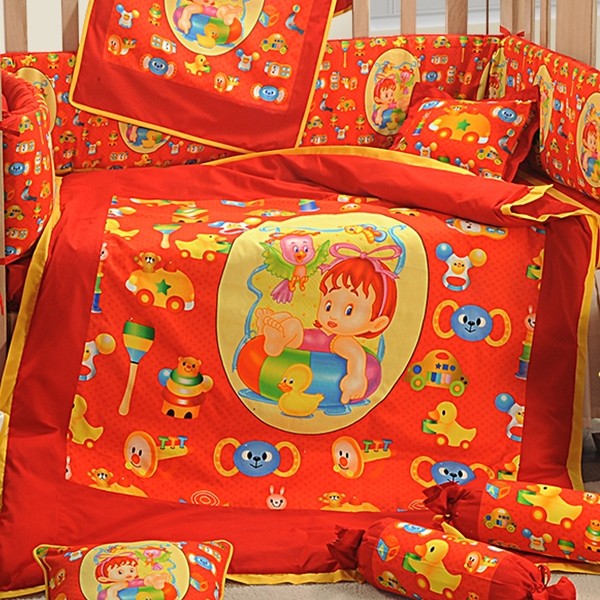 Baby Cot  Set- 1010 BCS Pure Red