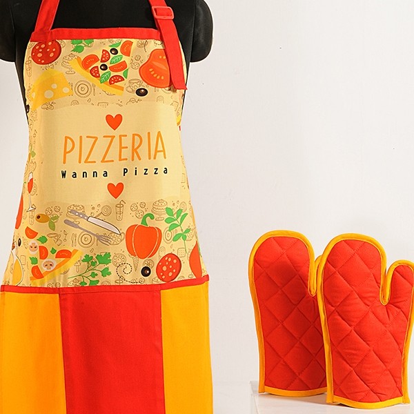 Pizza yellow digital aprons: APT 6009