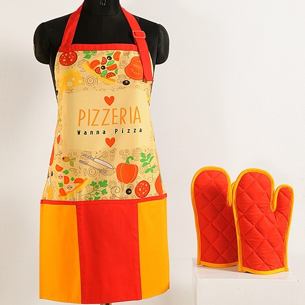 Pizza yellow digital aprons: APT 6009