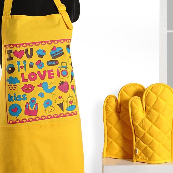 Yellow Love Graffiti Apron- APG-G013