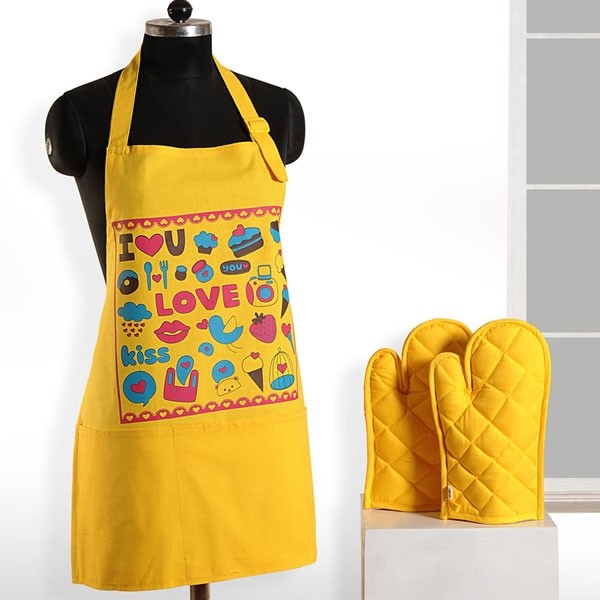 Yellow Love Graffiti Apron- APG-G013