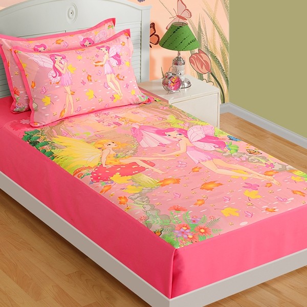 Fairy Friends Kids Bed Sheet Single- SKB-195 Fairy Friends