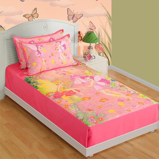 Fairy Friends Kids Bed Sheet Single- SKB-195 Fairy Friends