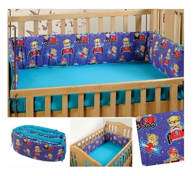 Cute Blue Cot Bumper- Helmet