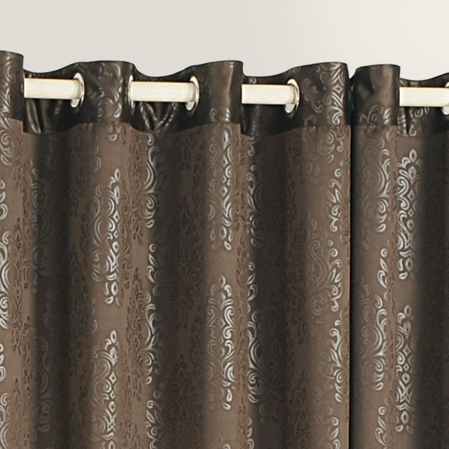RAW UMBER BLACK JACQUARD BLACKOUT CURTAINS﻿ – 2053