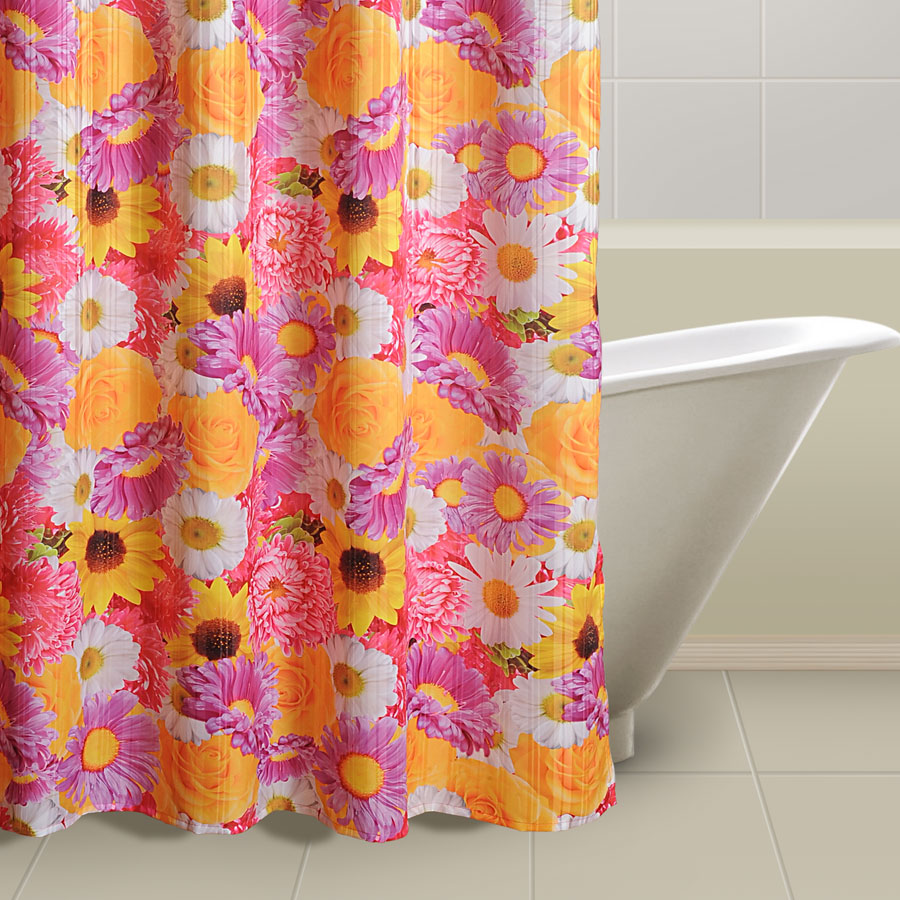 FLOWER SHOWER CURTAINS- 5605
