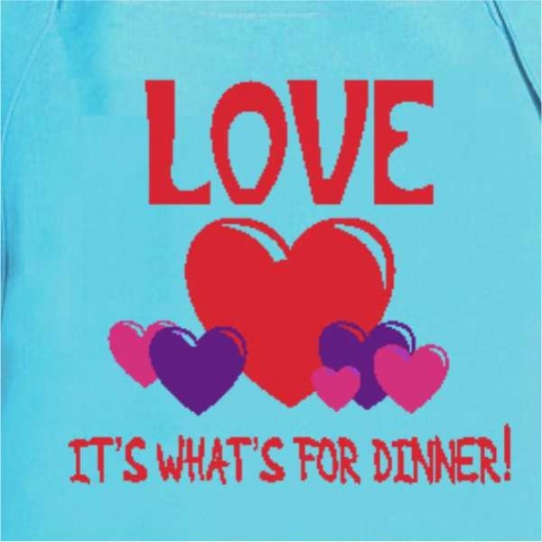 Blue Printed Doodle Apron: Dinner