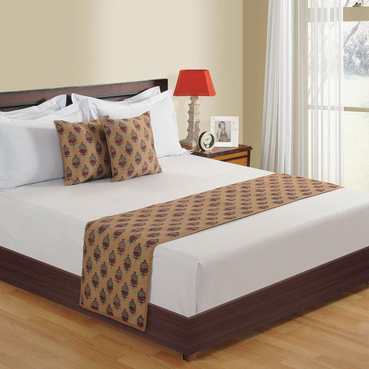 Caramel Dust Bed Runner Set- 6403