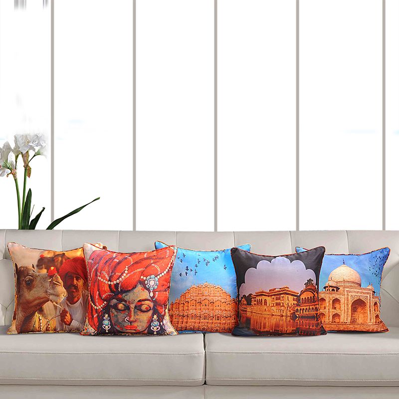 Ethnic Indian Theme Deco Cushion Cover - 1042 (Set of 5)