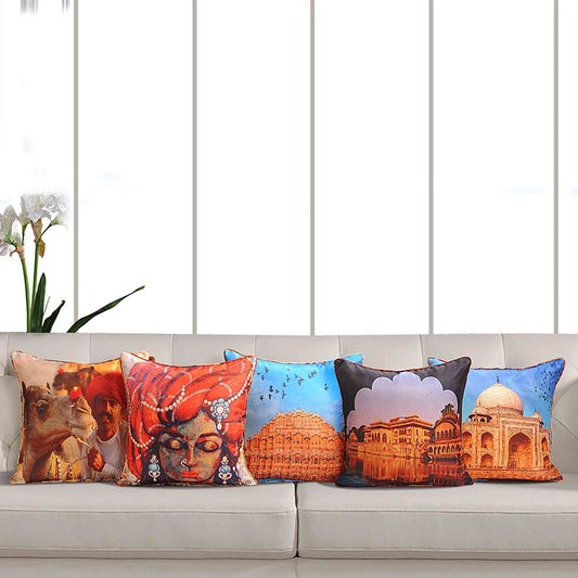 Ethnic Indian Theme Deco Cushion Cover - 1042 (Set of 5)