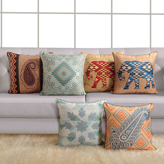 Ethnic Indian Themed Deco Cushion Covers 01 (Set of 6)