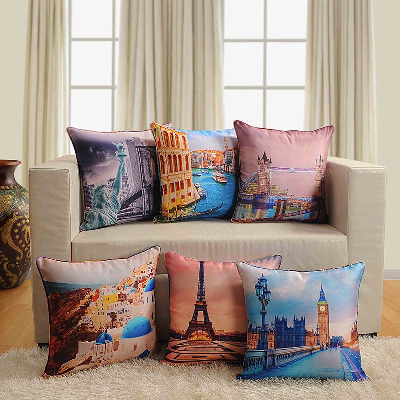 World City Theme Deco Cushion - 1043 (Set of 6)
