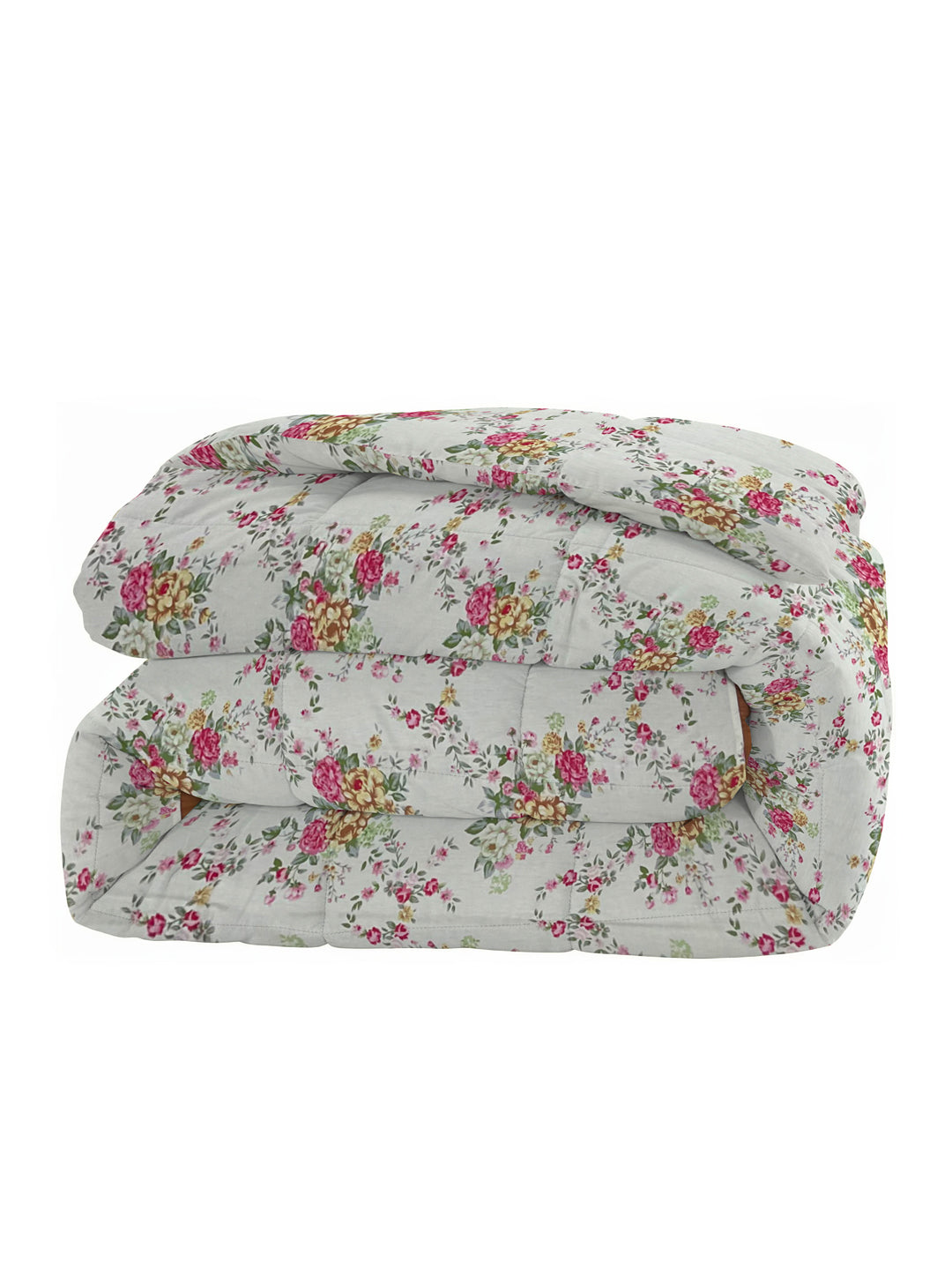 Pink Floral Printed Double Bed Dohar - Lightweight & Soft (90 × 100 Inches)