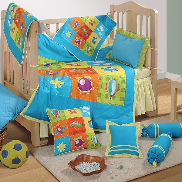 Aero Plane Baby Cot Set-1003 - Aero Plane Baby Cot Set-1003