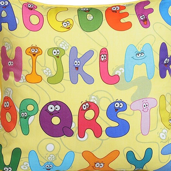 Alphabets Kids Cushion Cover- KCC-109 - Alphabets Kids Cushion Cover- KCC-109