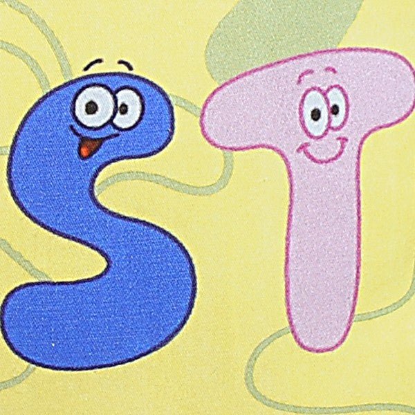 Alphabets Kids Cushion Cover- KCC-109 - Alphabets Kids Cushion Cover- KCC-109